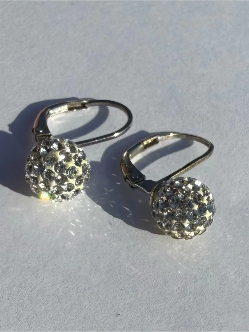 Crystal Pavé Drop Earrings - Clear Sparkle - Picture 4 of 5